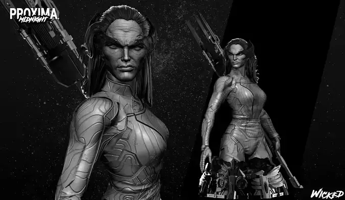 Wicked Marvel Proxima Midnight Bust ready for 3d printing