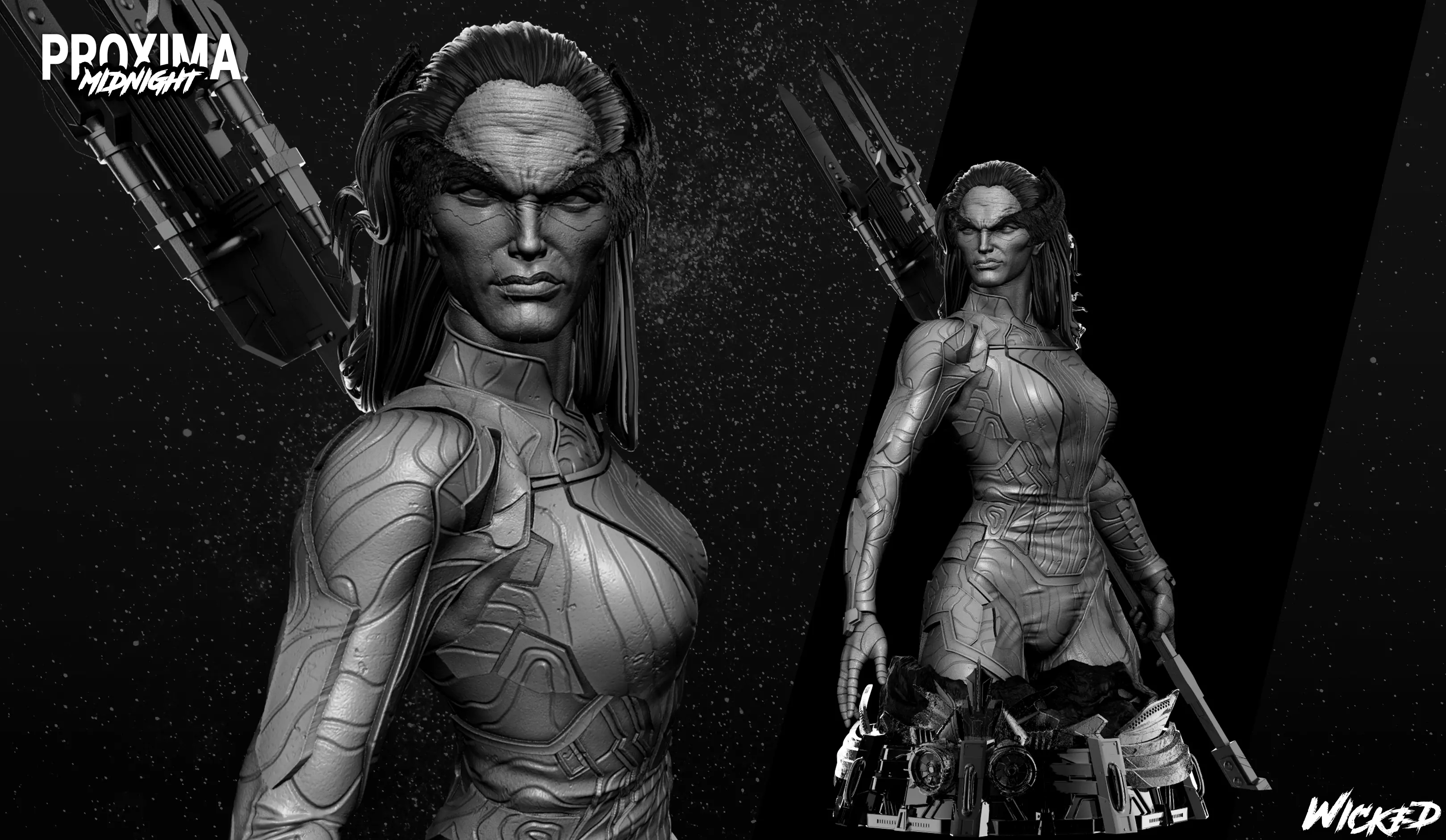 Wicked Marvel Proxima Midnight Bust ready for 3d printing 3D print model_0