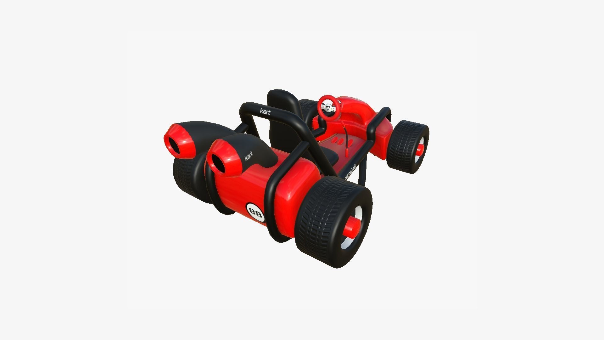 10 Cartoon Karts Red Collection - Vehicle Racing Design _62