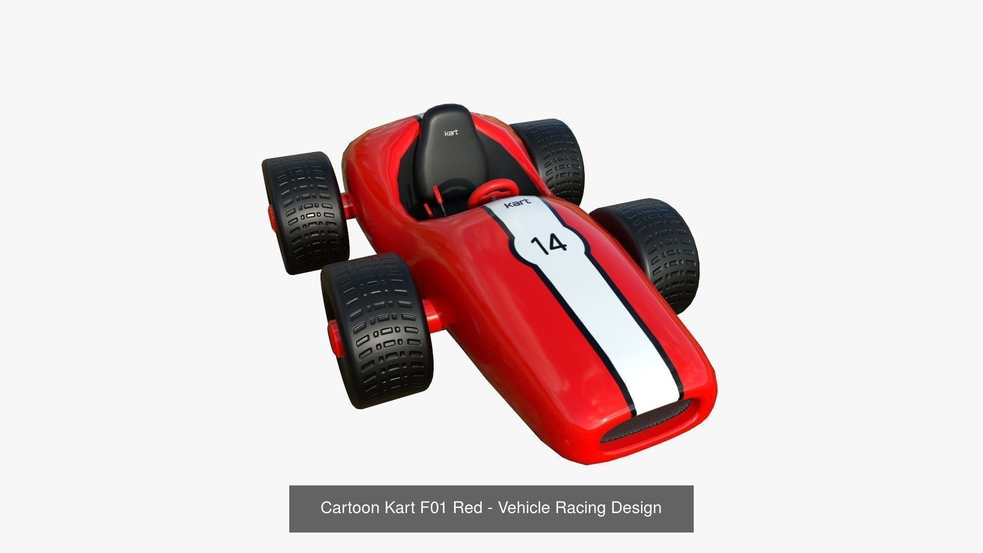 10 Cartoon Karts Red Collection - Vehicle Racing Design _7