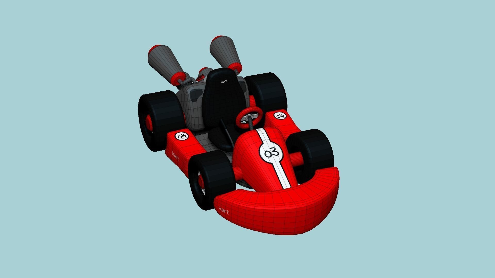 10 Cartoon Karts Red Collection - Vehicle Racing Design _32