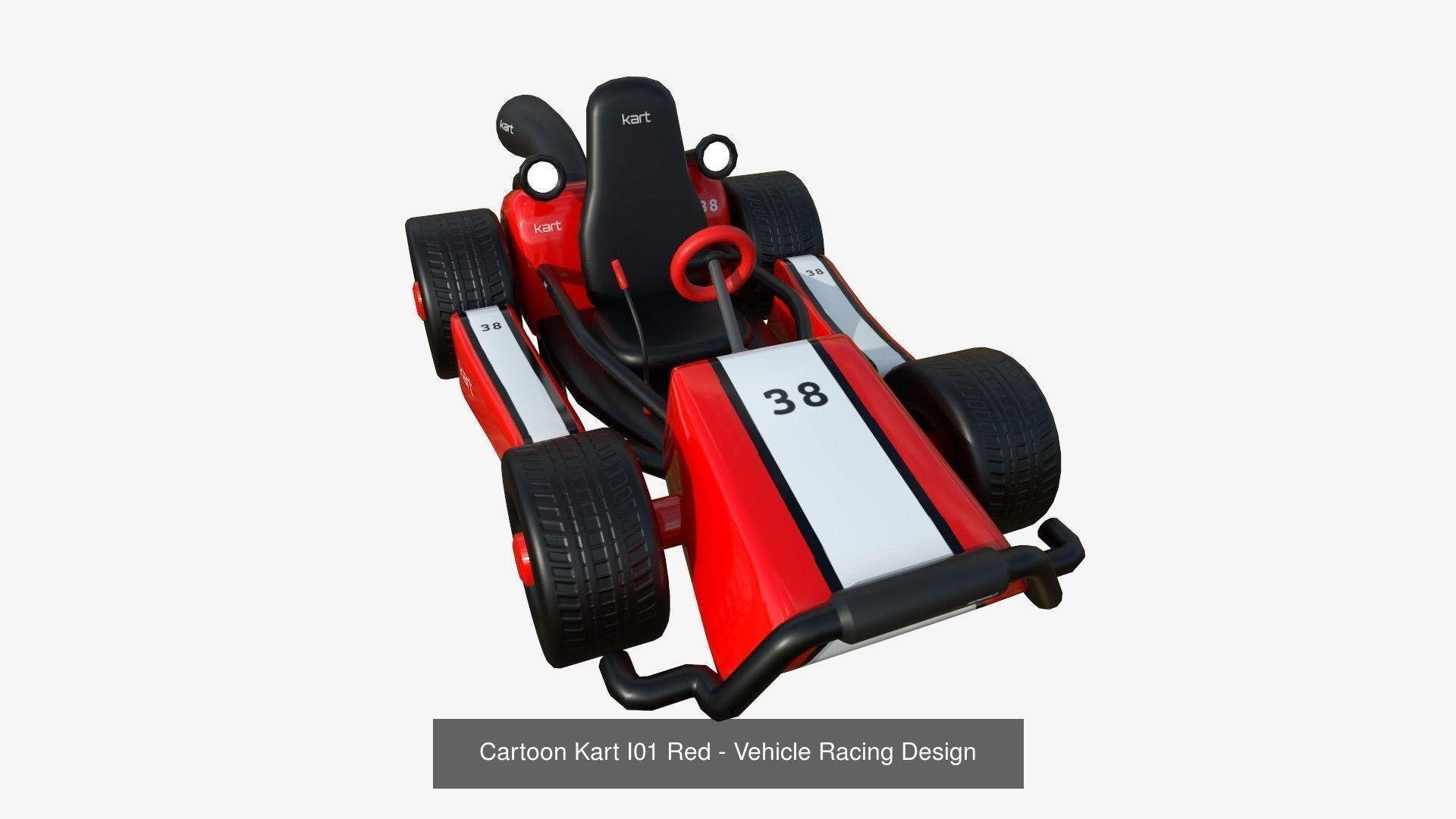 10 Cartoon Karts Red Collection - Vehicle Racing Design _10