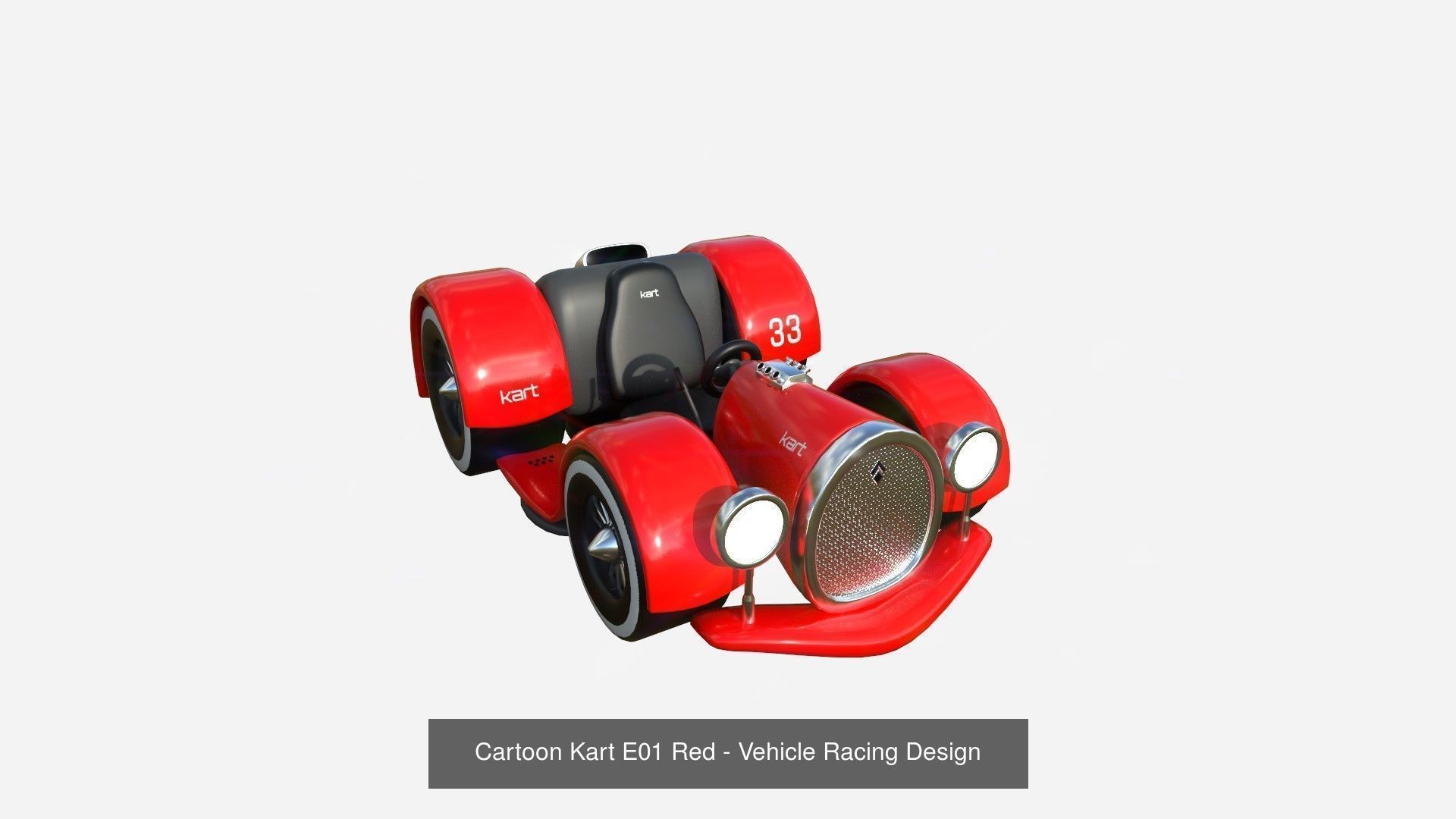 10 Cartoon Karts Red Collection - Vehicle Racing Design _5