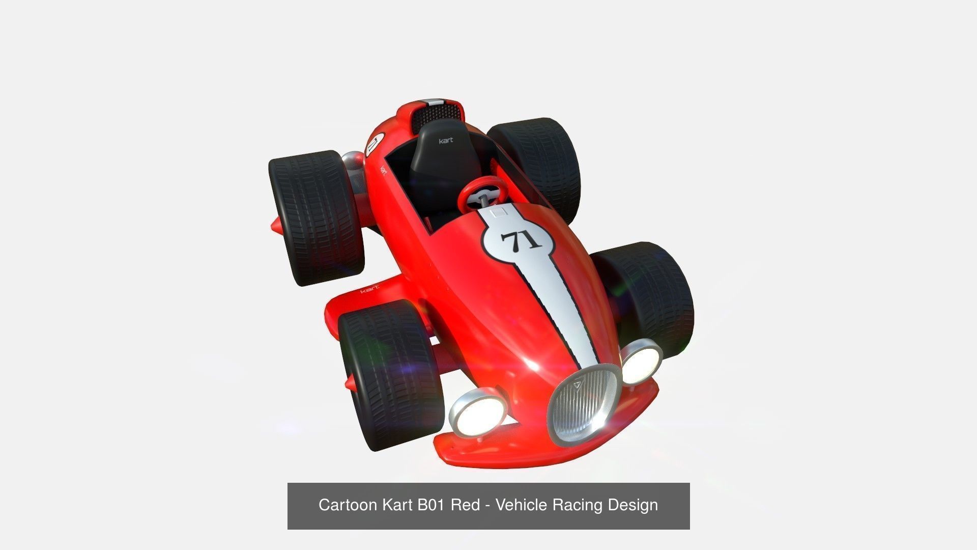 10 Cartoon Karts Red Collection - Vehicle Racing Design _2