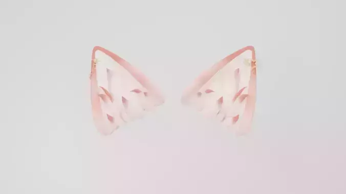 Kawaii Cat Fox Kitsune Ears Fluffy Fully Rigged VRCHAT Textured Low-poly 3D model