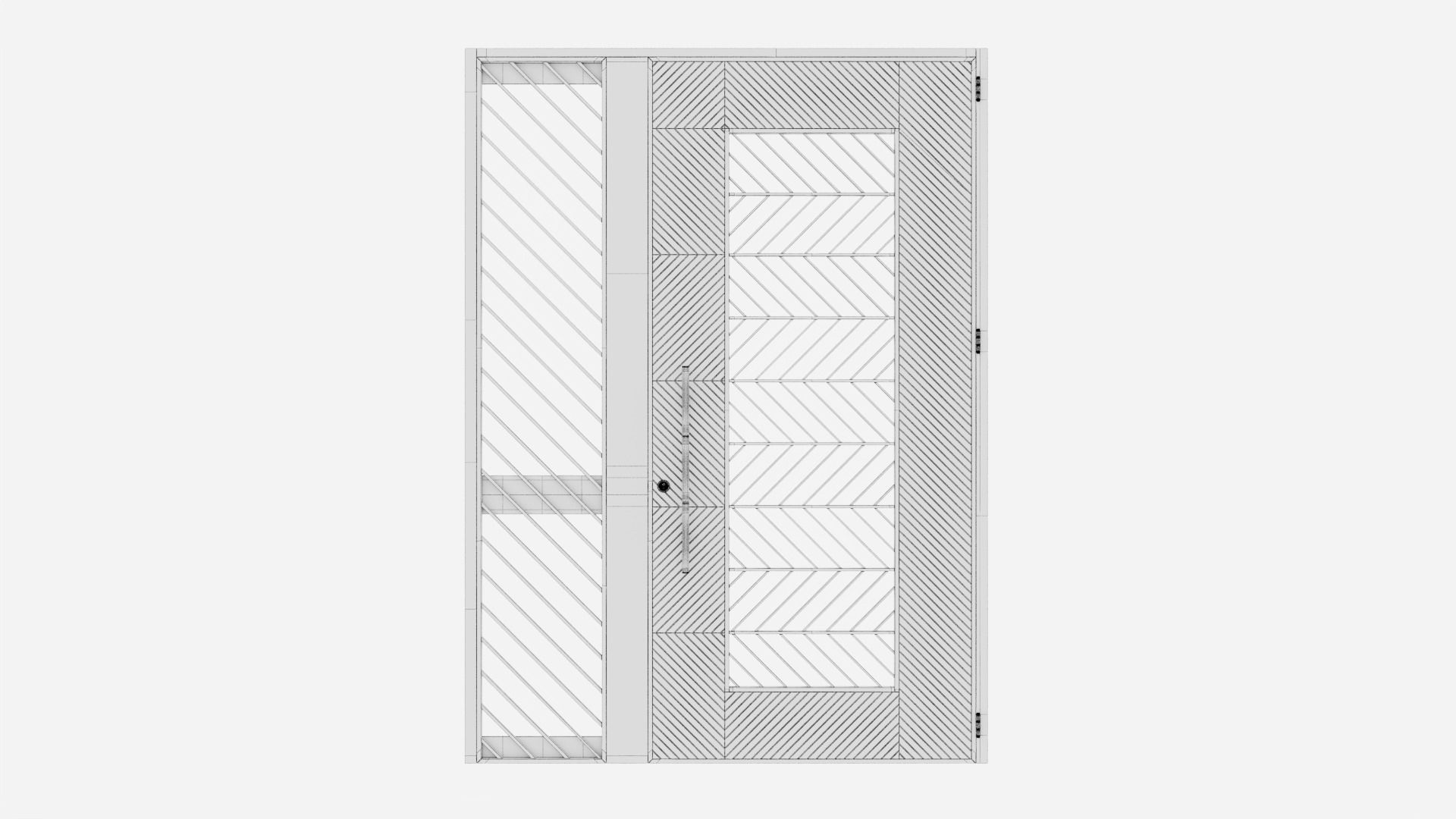 Aluminium door 195 3D model_6