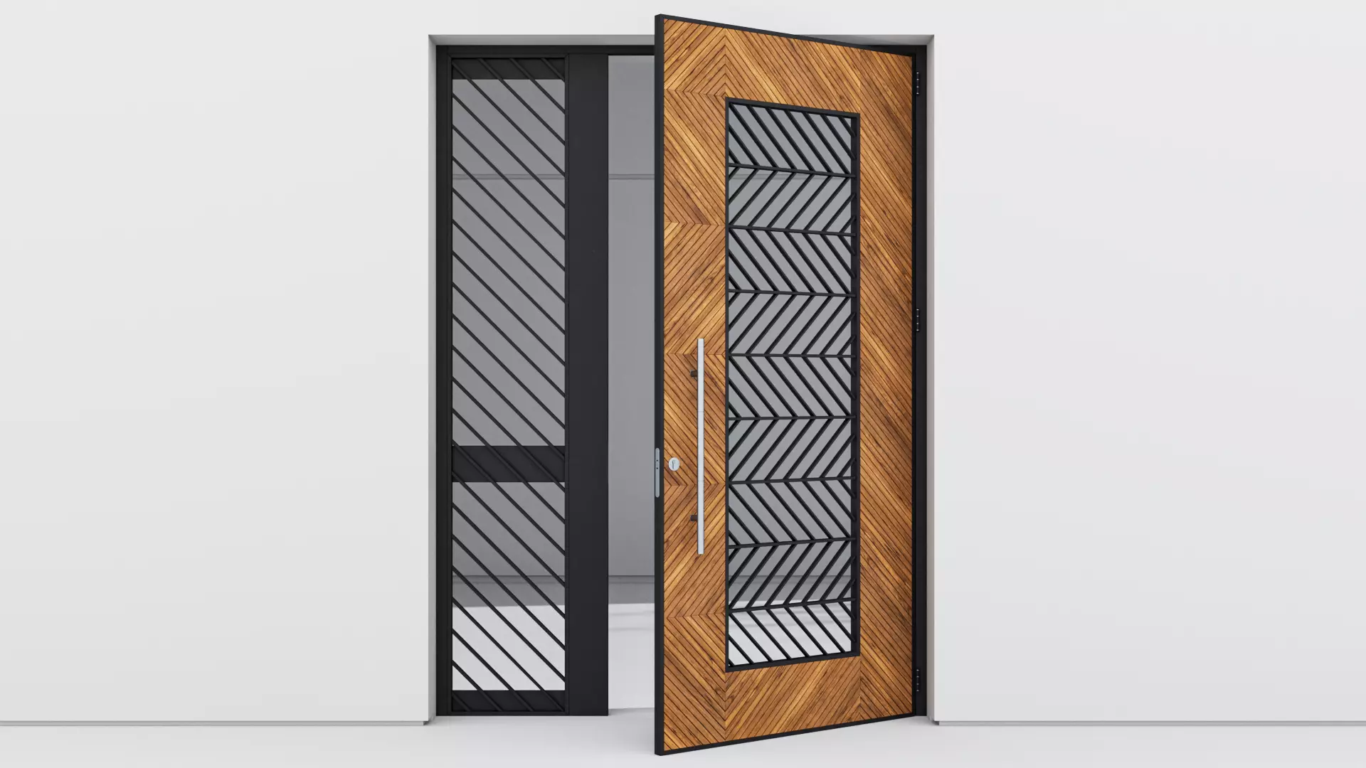 Aluminium door 195 3D model_0