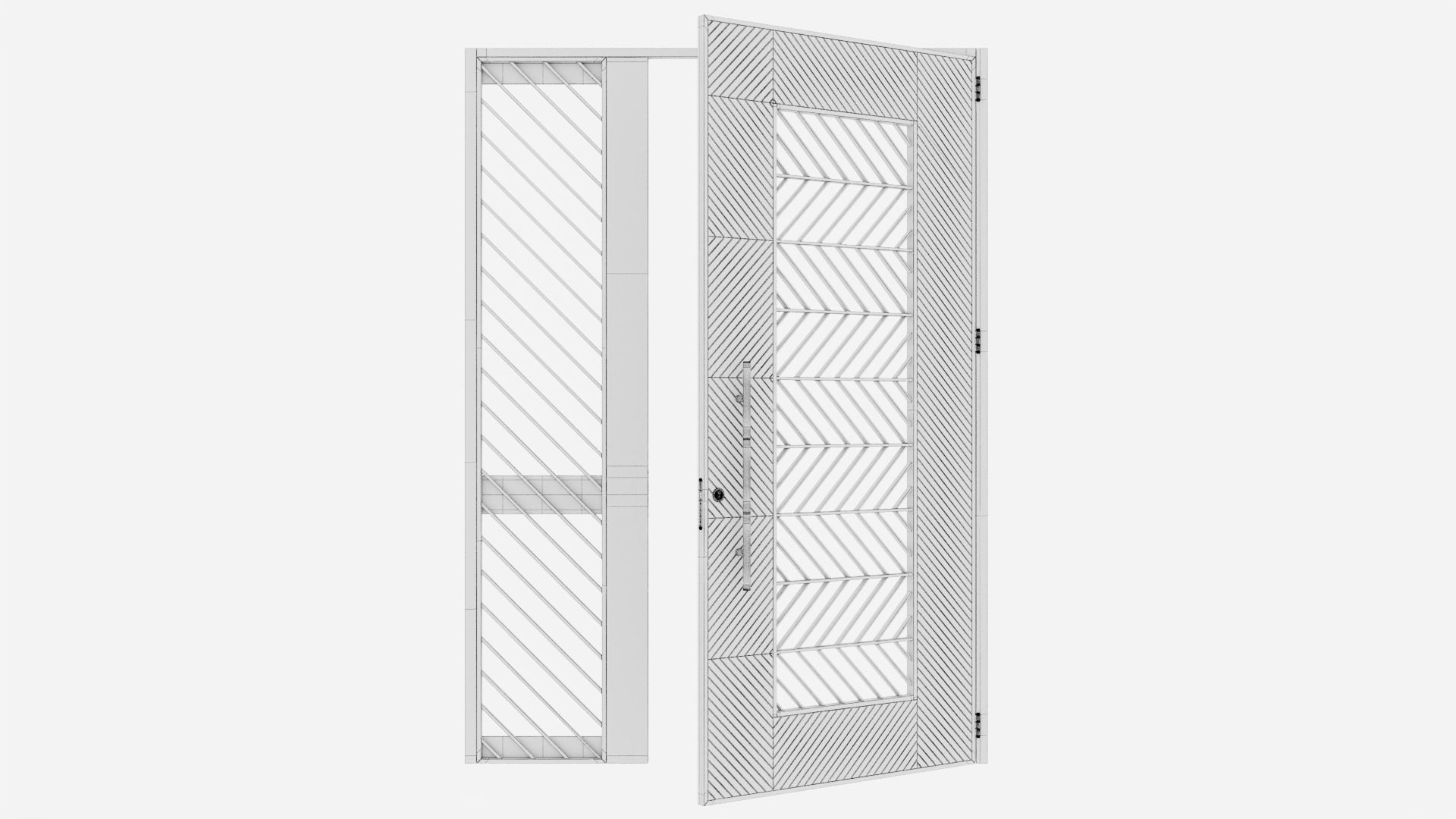 Aluminium door 195 3D model_5