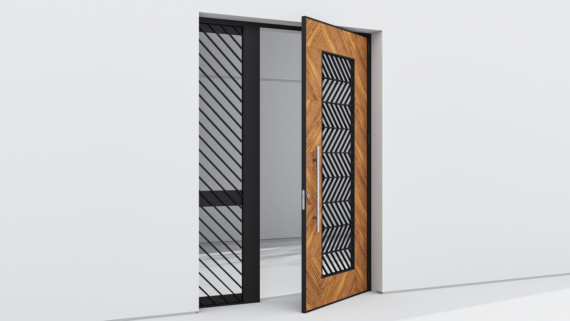 Aluminium door 195 3D model_3