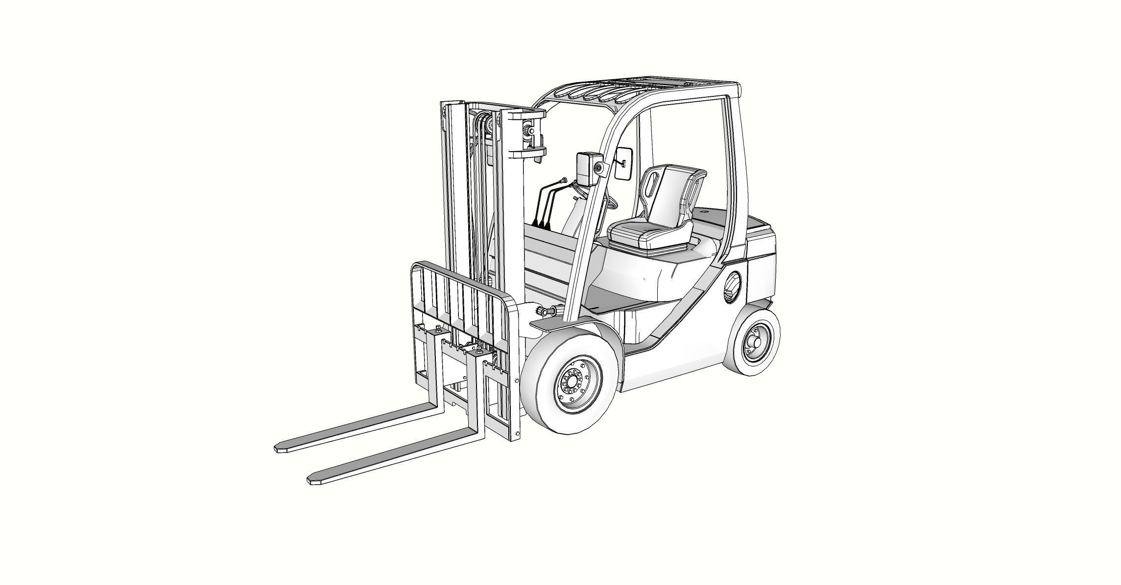 Forklift 3d model truck 3D model_7