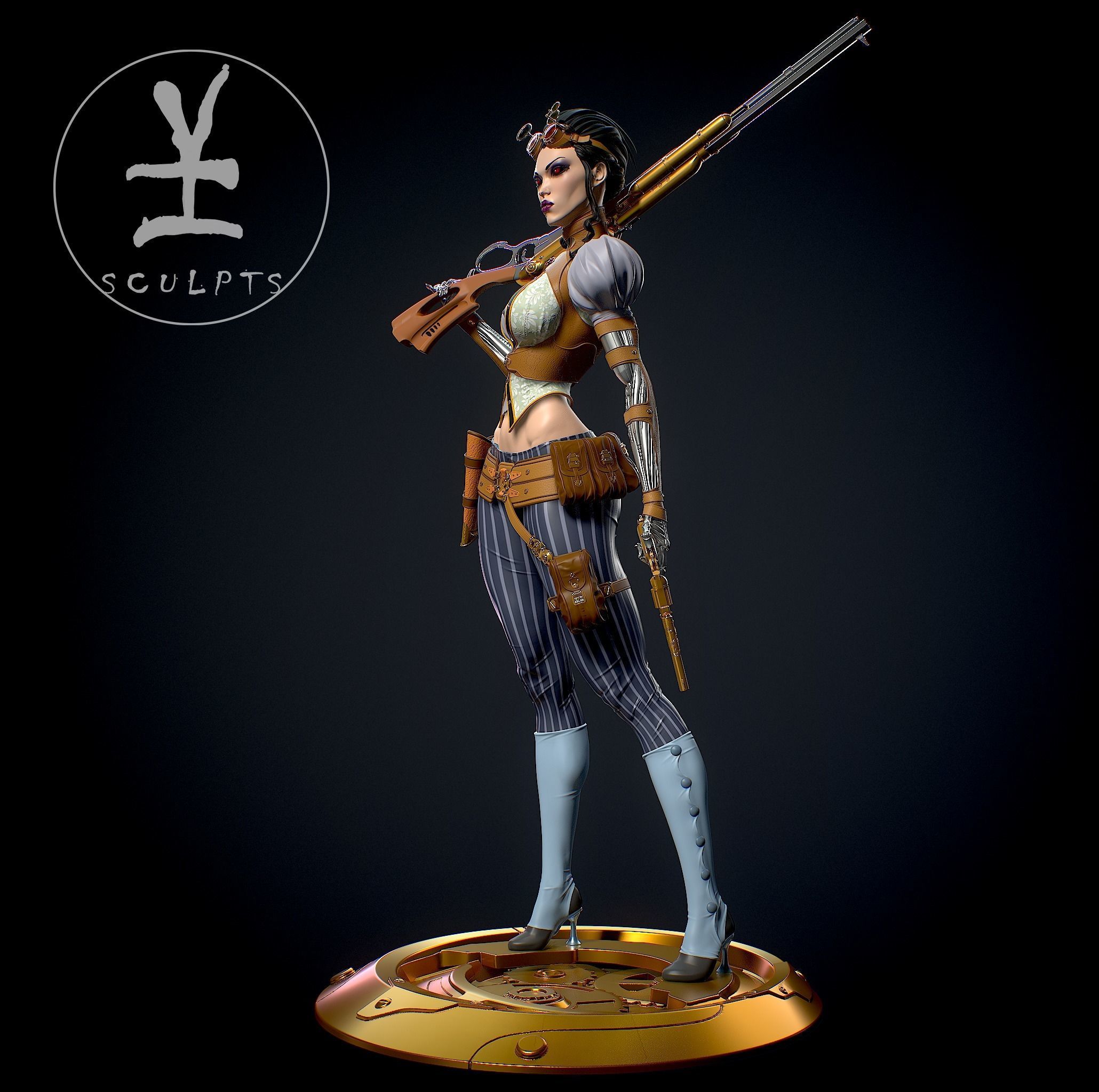 Lady Mechanika with NSFW 3D print model_7