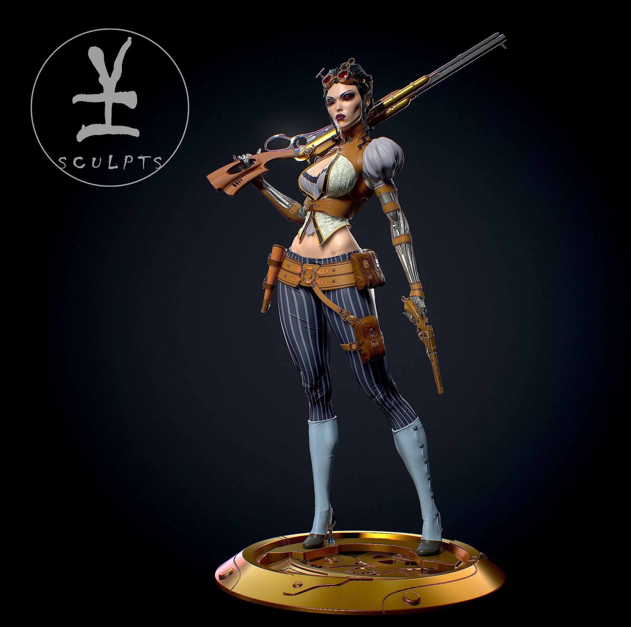 Lady Mechanika with NSFW 3D print model_8