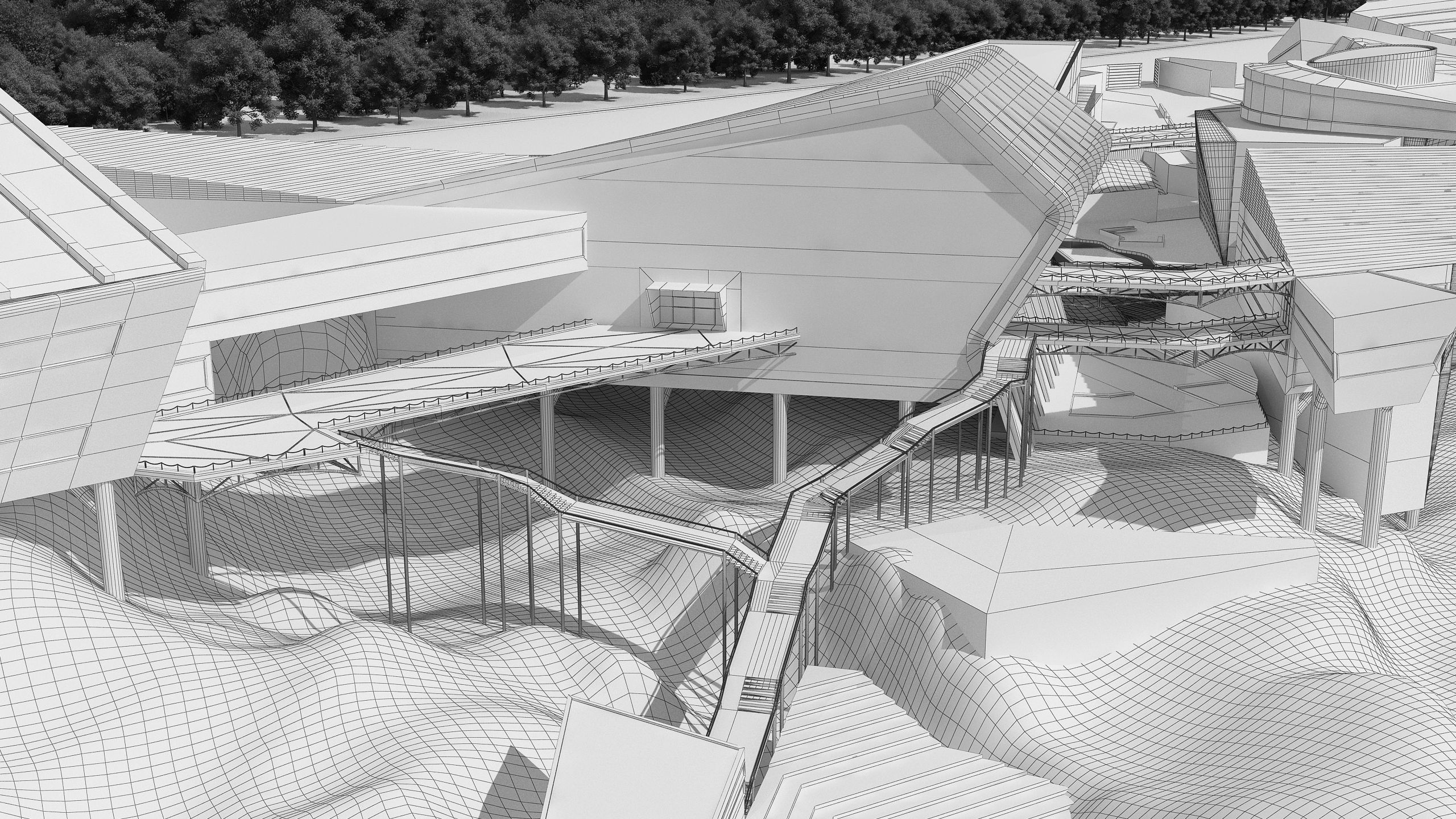 0128 - College of Art Architecture Project - 3D-2D Drawing 3D model_25