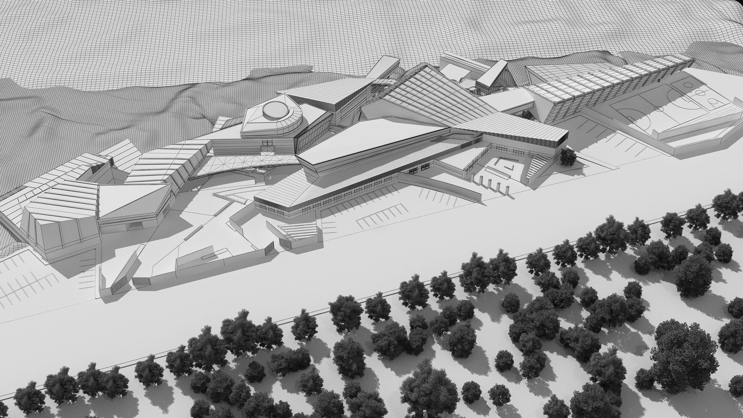 0128 - College of Art Architecture Project - 3D-2D Drawing 3D model_20