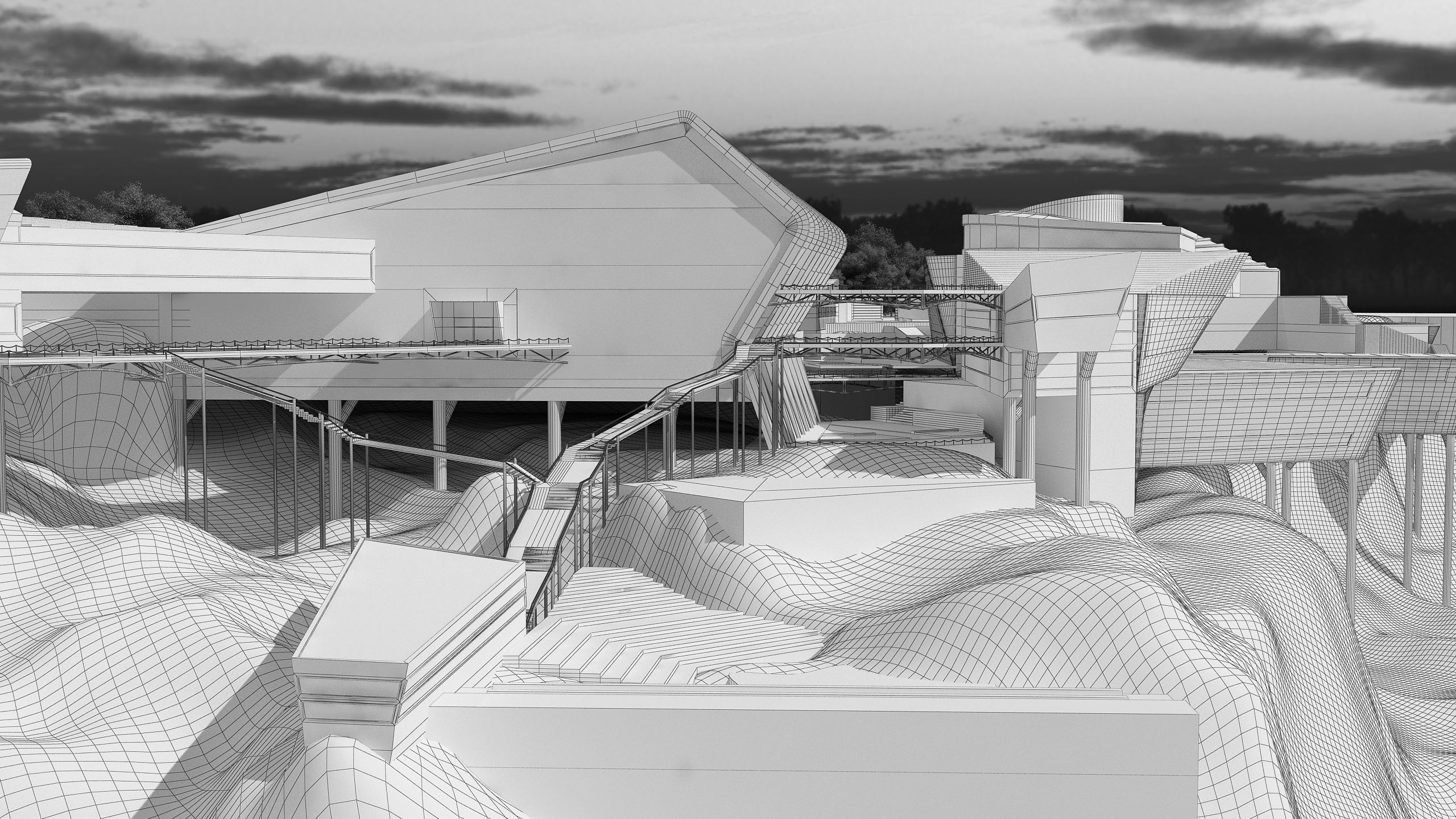 0128 - College of Art Architecture Project - 3D-2D Drawing 3D model_31