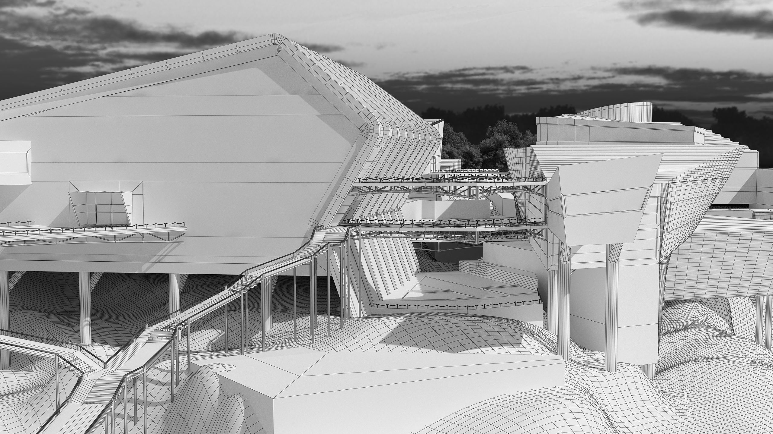 0128 - College of Art Architecture Project - 3D-2D Drawing 3D model_18