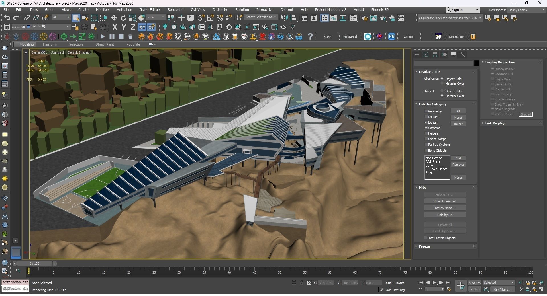 0128 - College of Art Architecture Project - 3D-2D Drawing 3D model_34