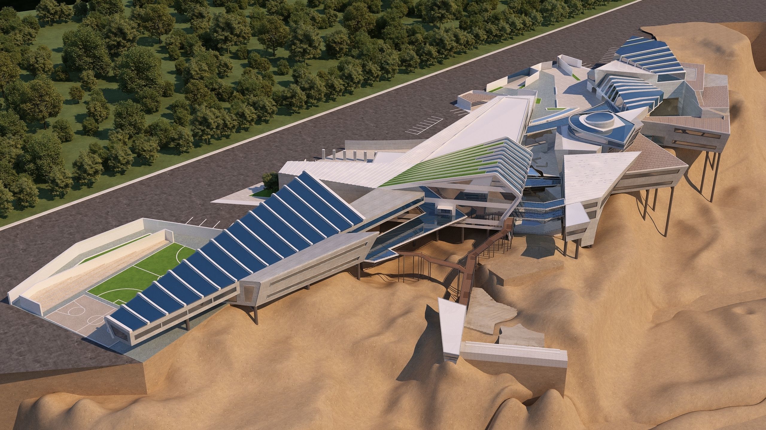 0128 - College of Art Architecture Project - 3D-2D Drawing 3D model_2