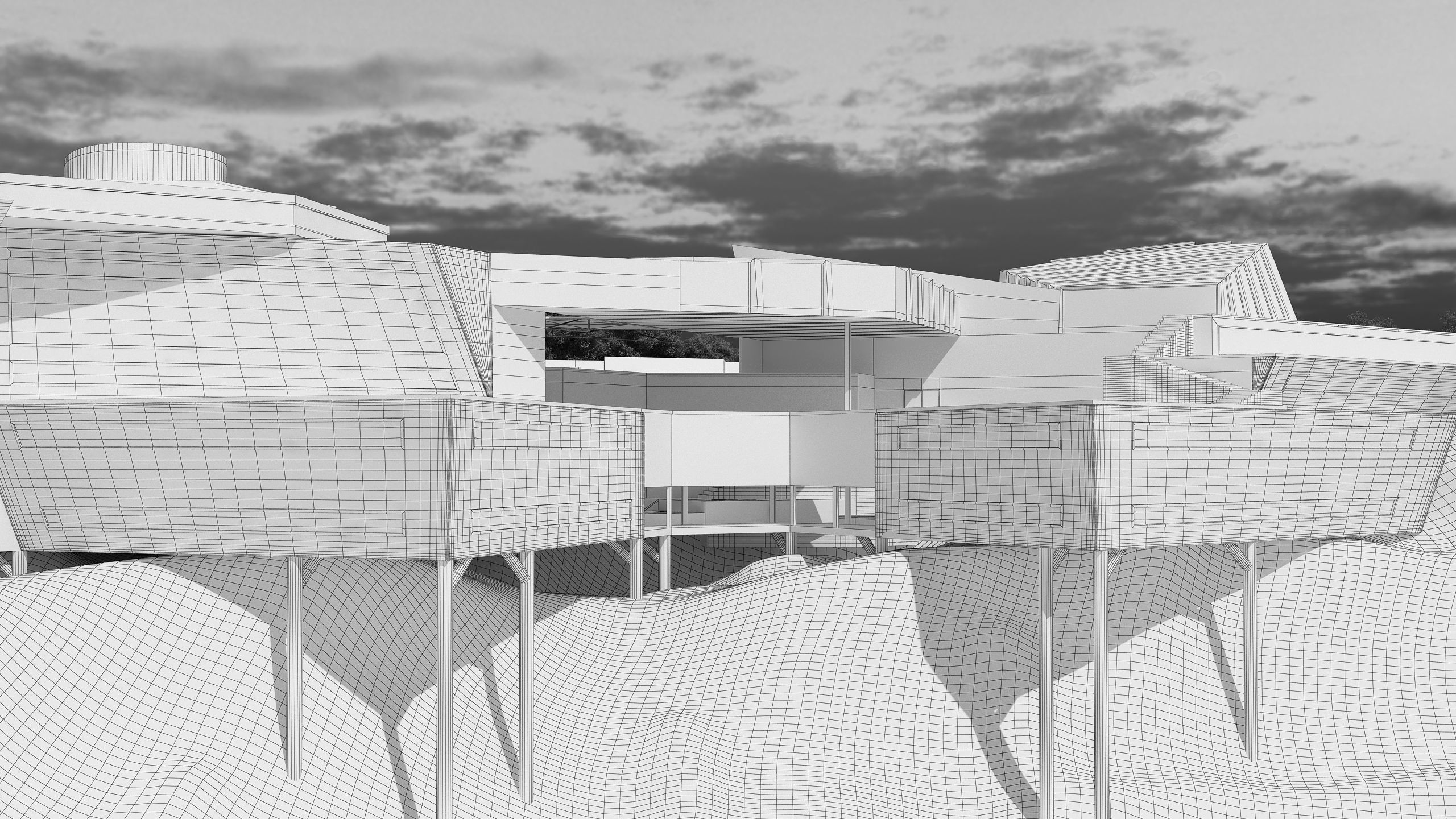 0128 - College of Art Architecture Project - 3D-2D Drawing 3D model_26