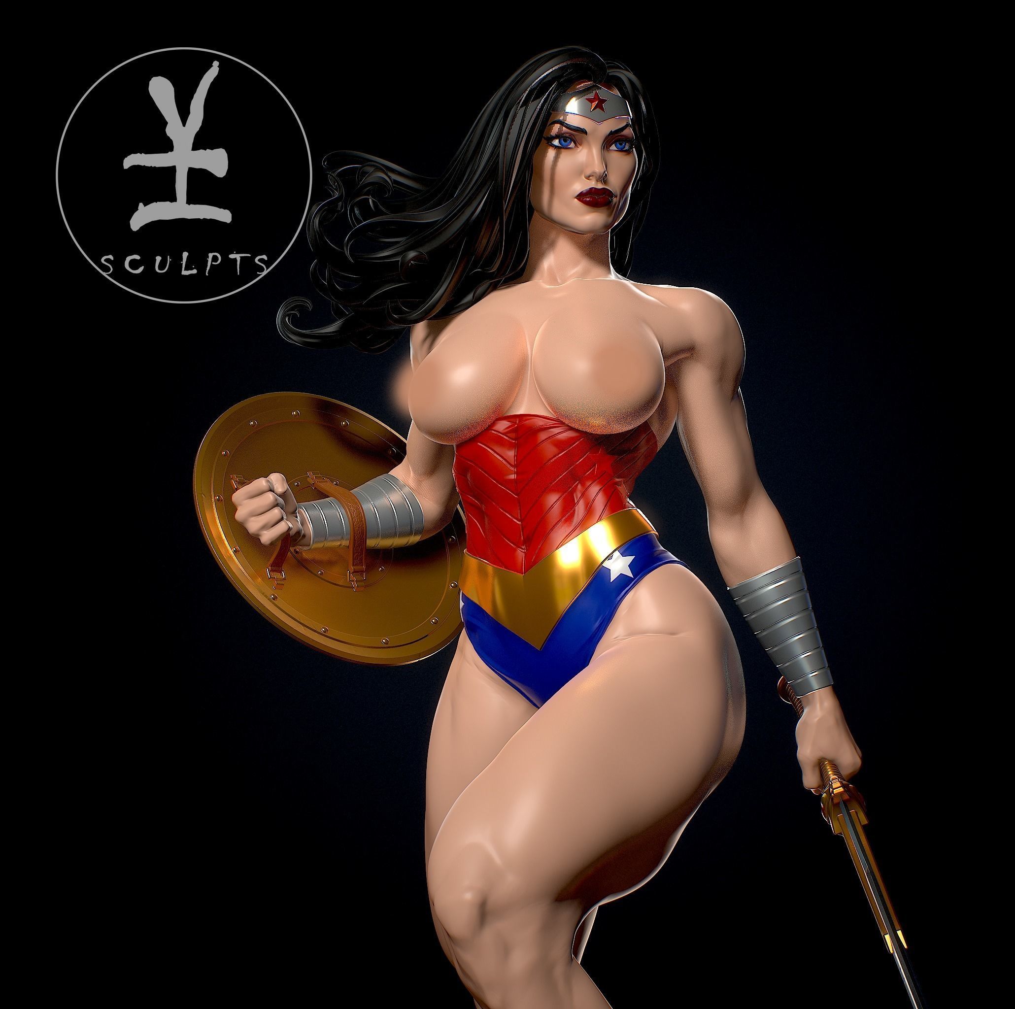 Wonder woman with NSFW 3D print model_9