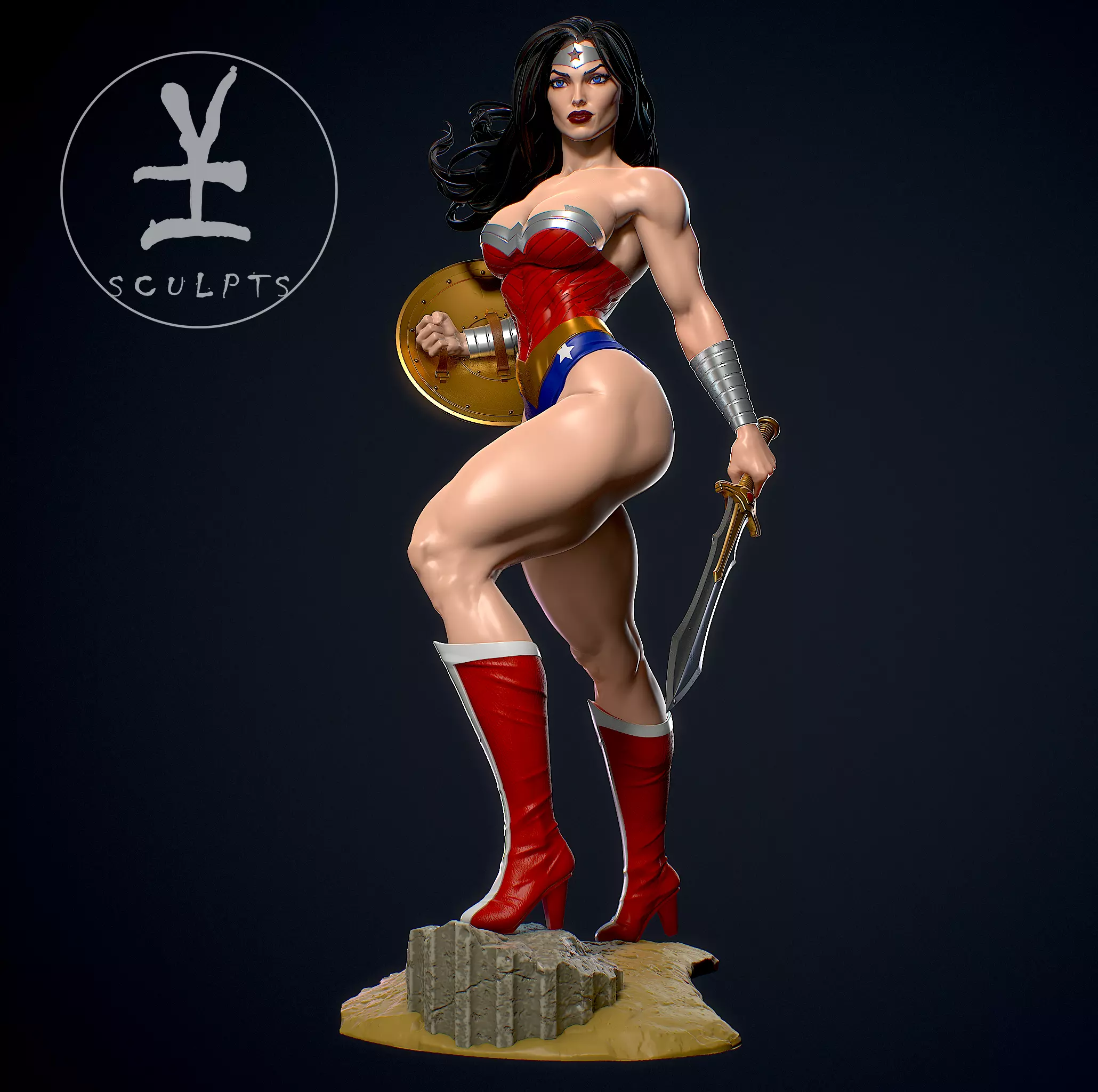 Wonder woman with NSFW 3D print model_0