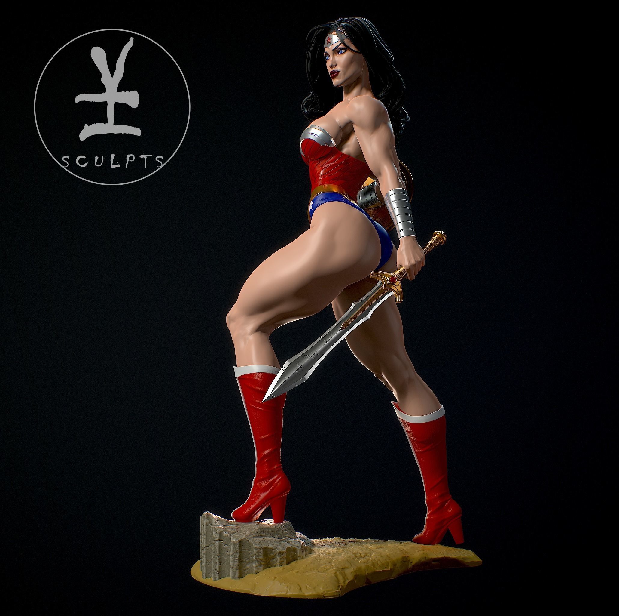 Wonder woman with NSFW 3D print model_7