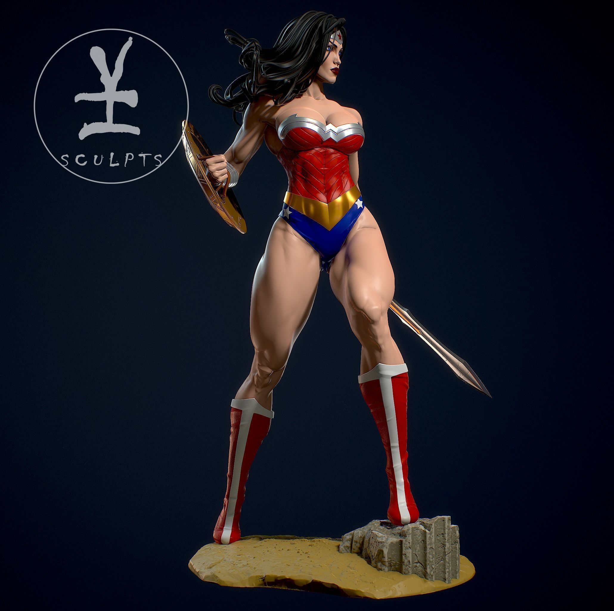 Wonder woman with NSFW 3D print model_2
