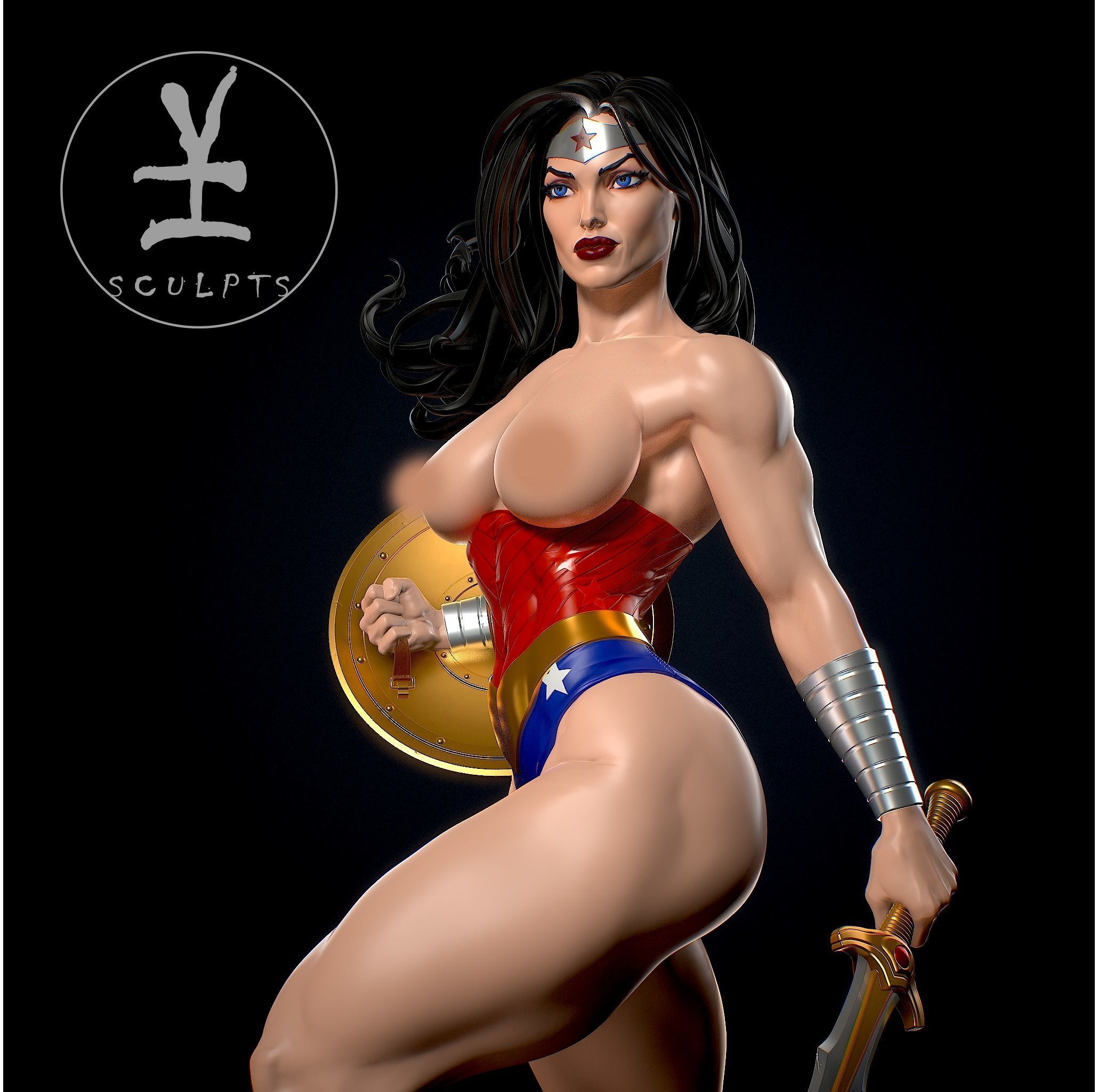 Wonder woman with NSFW 3D print model_10