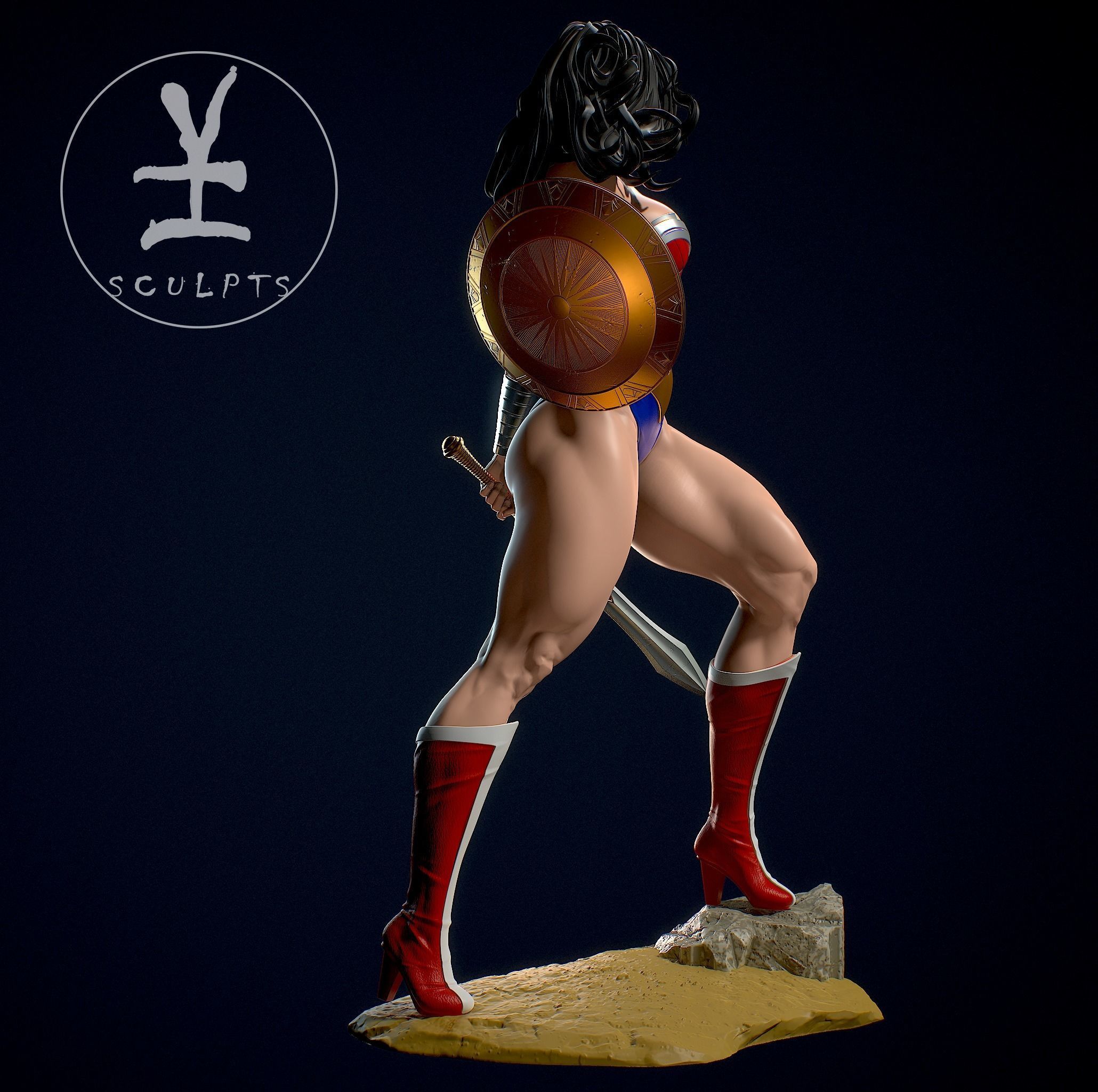 Wonder woman with NSFW 3D print model_4