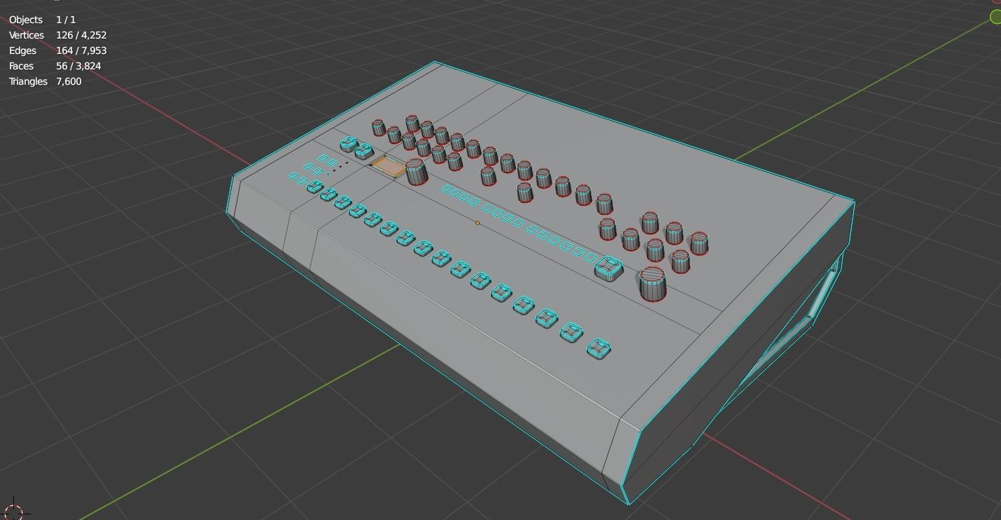 Roland TR-909 Synthesizer Low Poly Game READY Low-poly 3D model_6