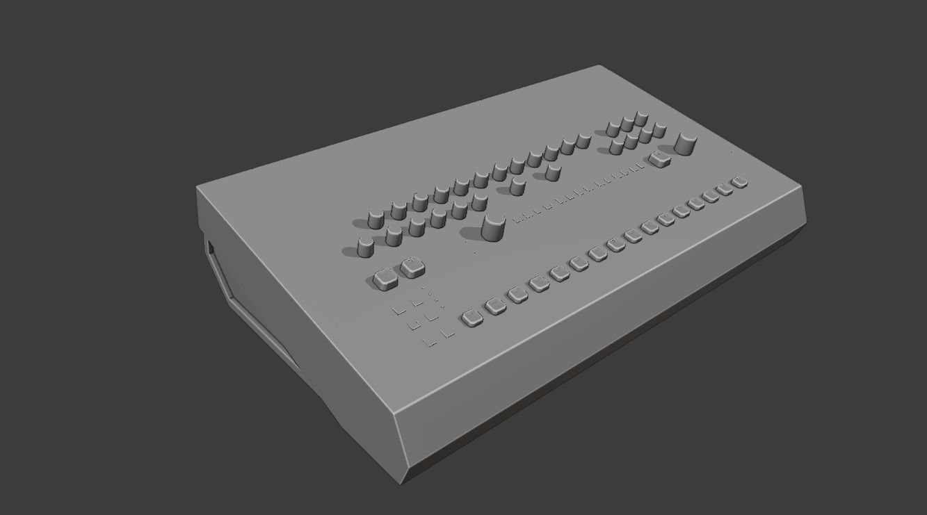 Roland TR-909 Synthesizer Low Poly Game READY Low-poly 3D model_4