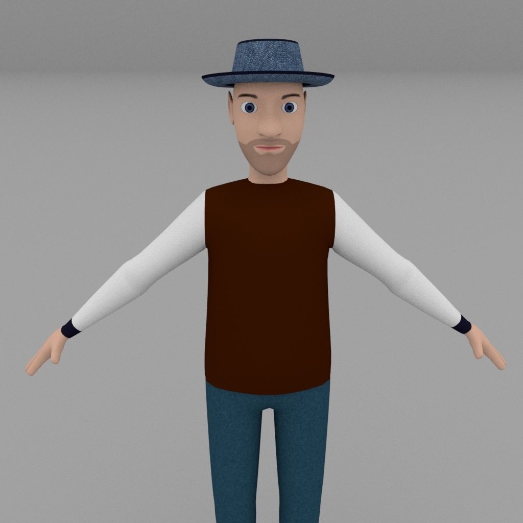 3D Cartoon Character Model 3D model_1