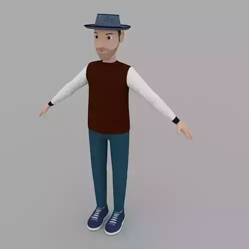 3D Cartoon Character Model 3D model