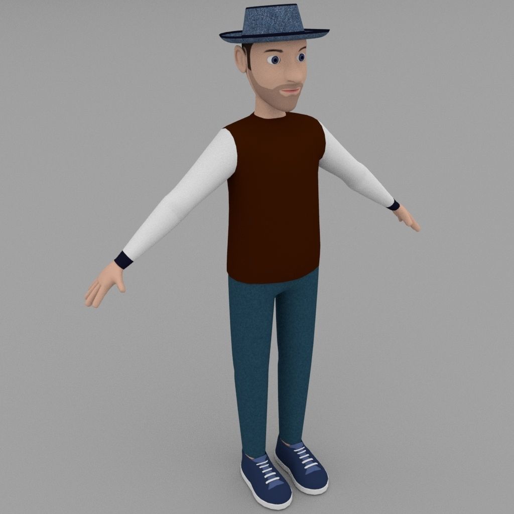 3D Cartoon Character Model 3D model_2