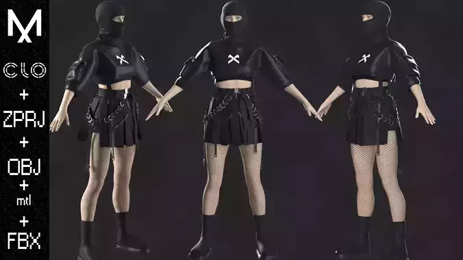 New Outfit Female OBJ mtl FBX ZPRJ