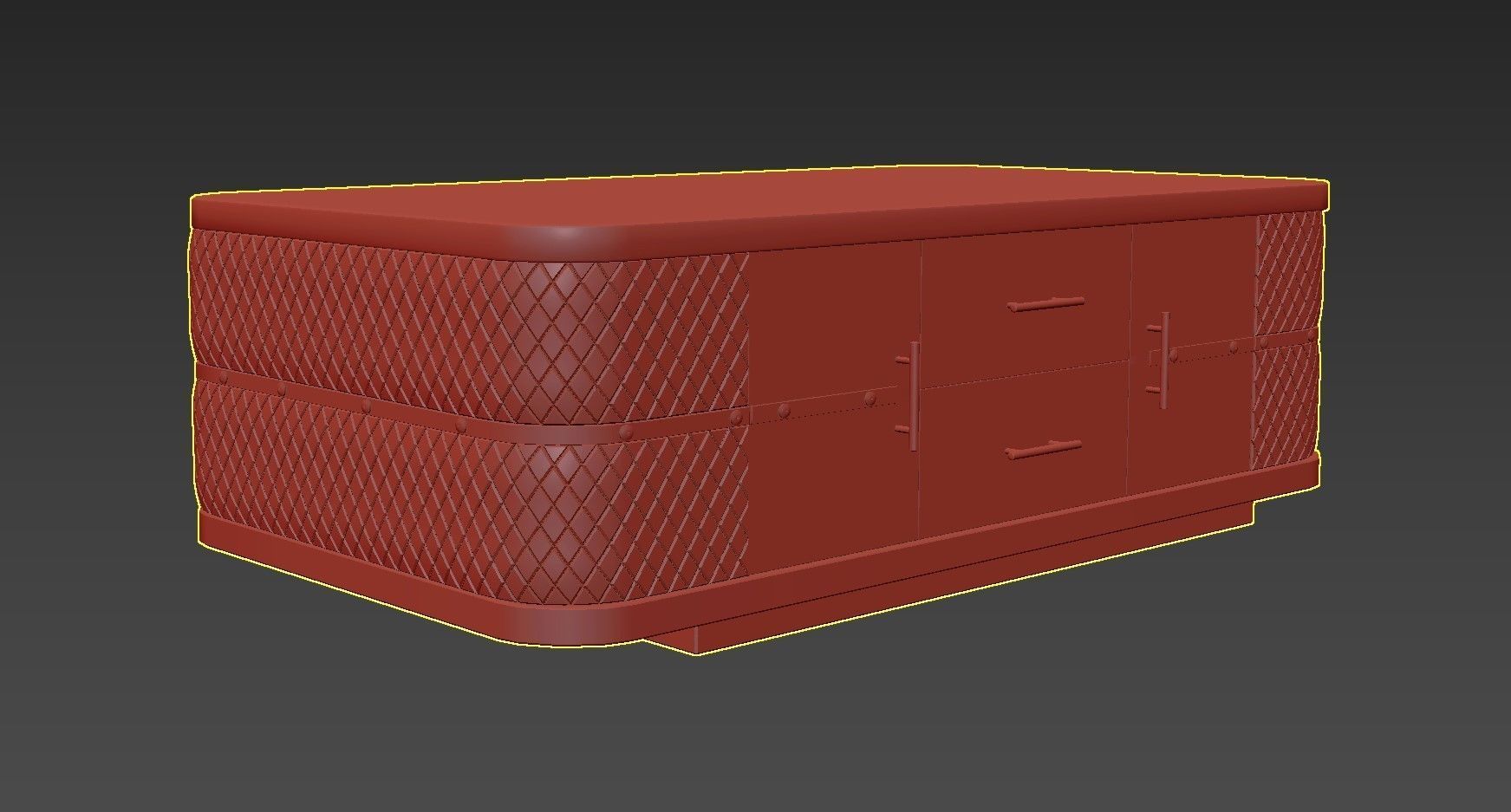 Modern Marble Coffee Table with Storage in Black 3D model_13