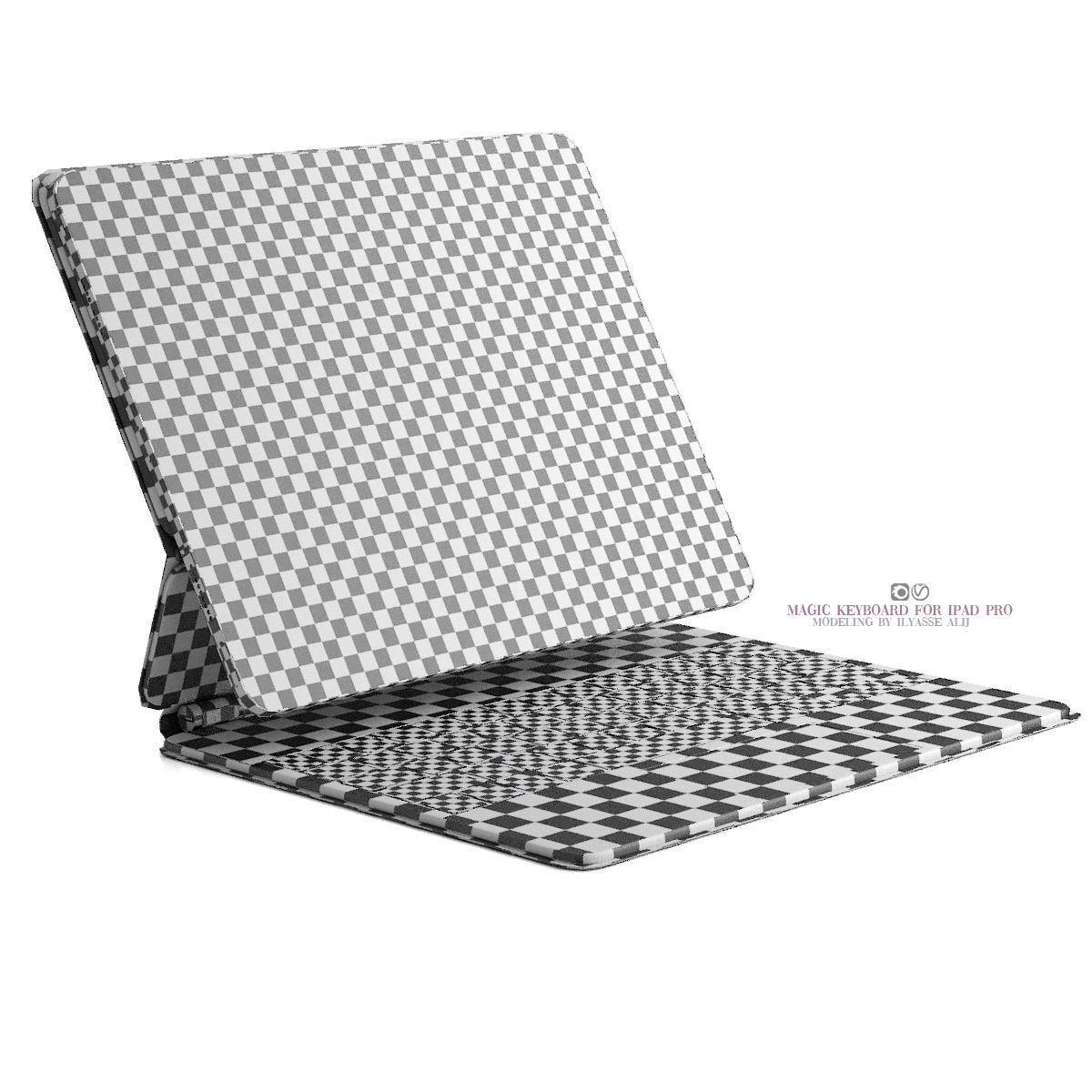 white magic keyboard ipad pro 3D model_7