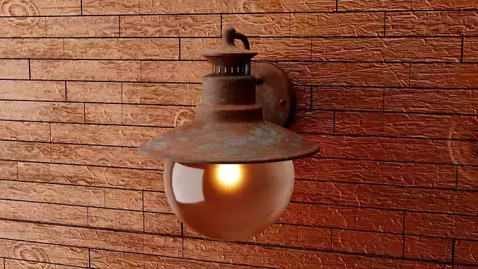 Rustic vintage lamp 3D model