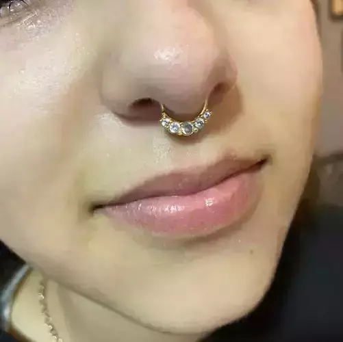 Set ear Piercing three sizes arp-02 Ring 5 stones Helix daith