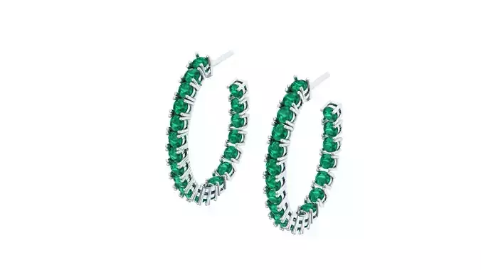 Argola media esmeralda