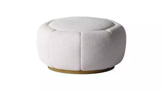 1st Dibs - Flower Shaped Boucle Ottoman