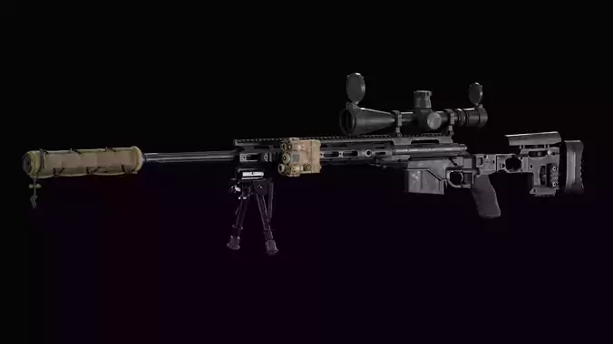 M2010 Sniper Rifle PBR Low-poly 3D model