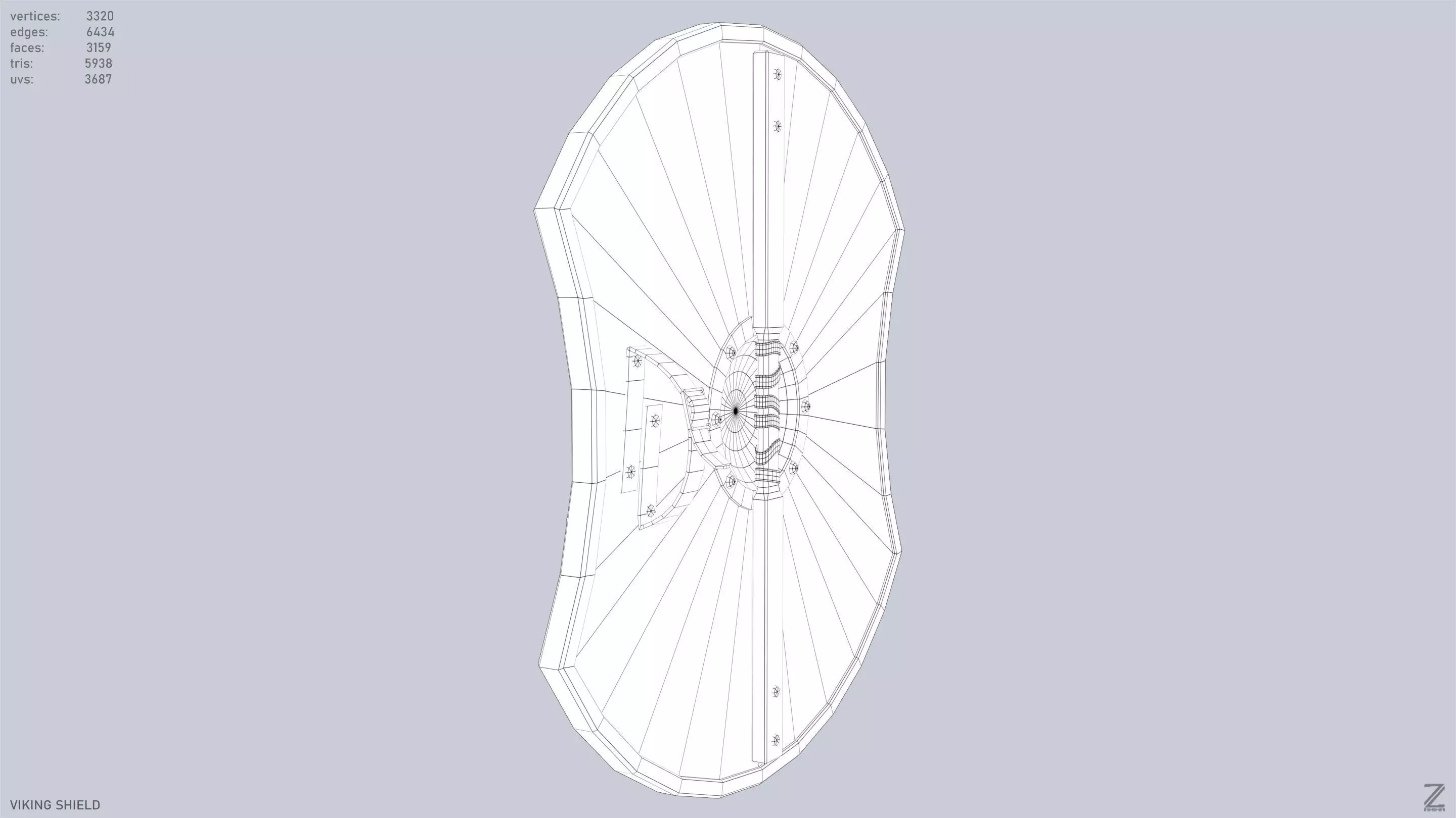 Viking shield Low-poly 3D model_12