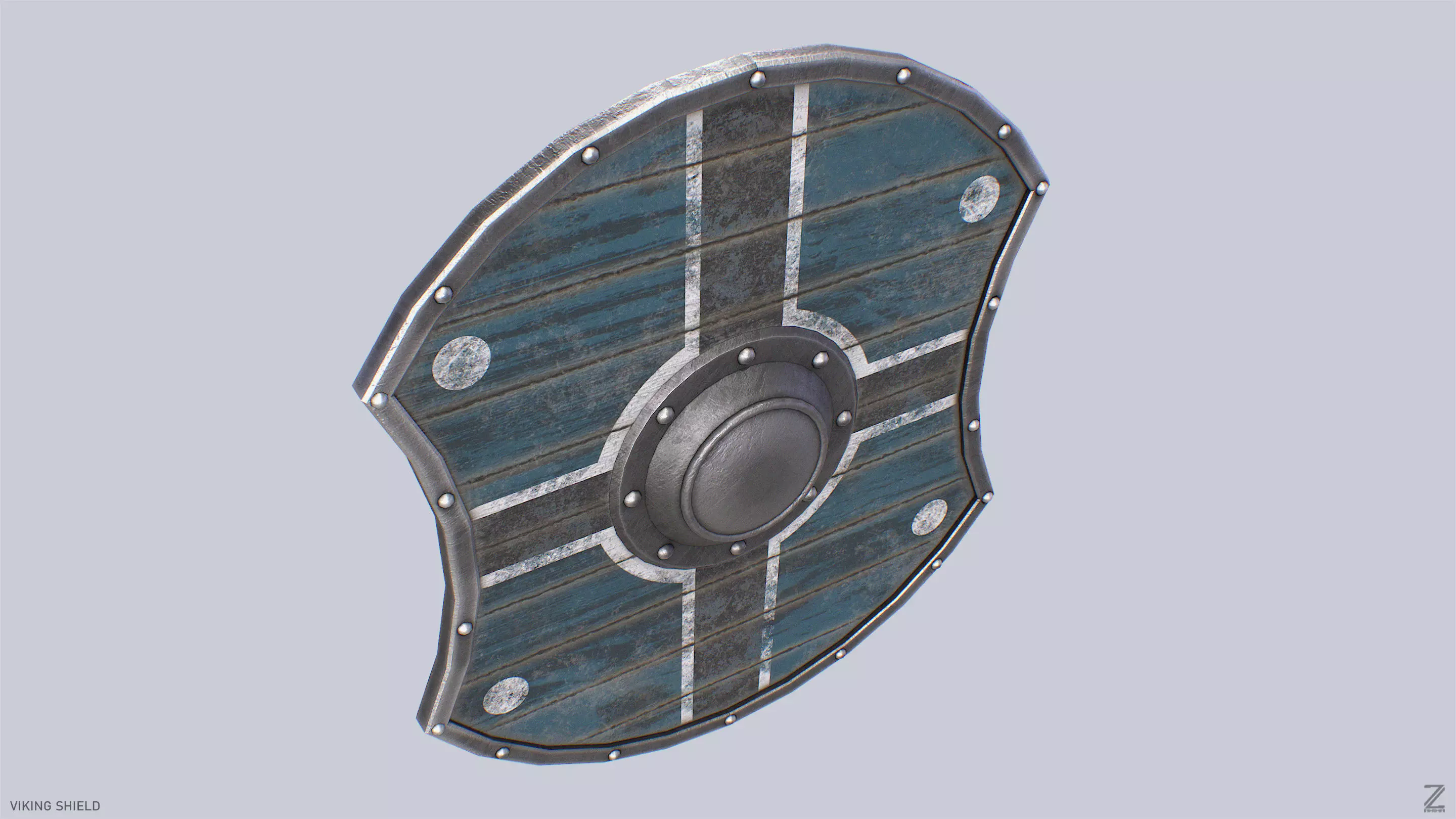 Viking shield Low-poly 3D model_7