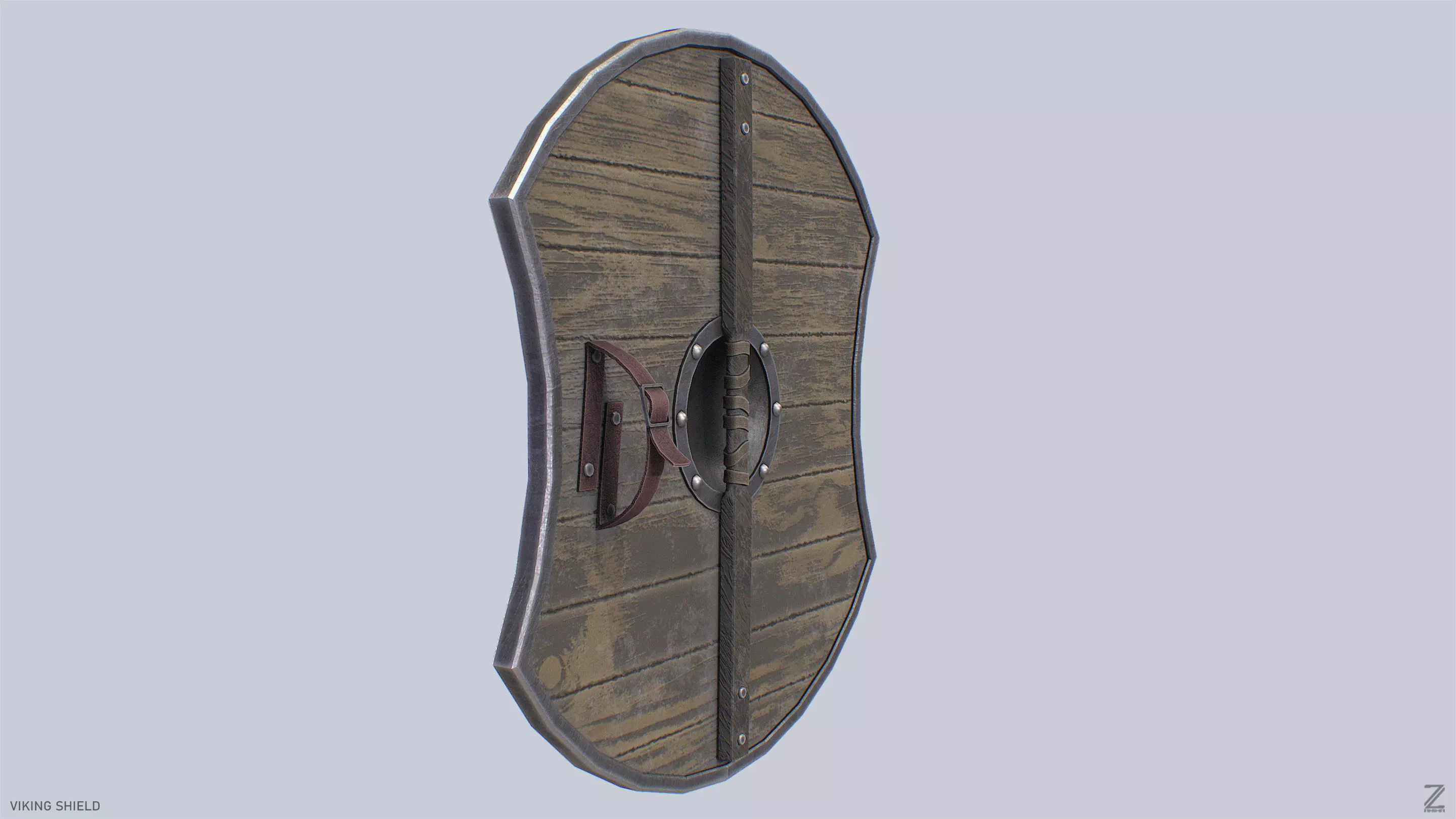 Viking shield Low-poly 3D model_6
