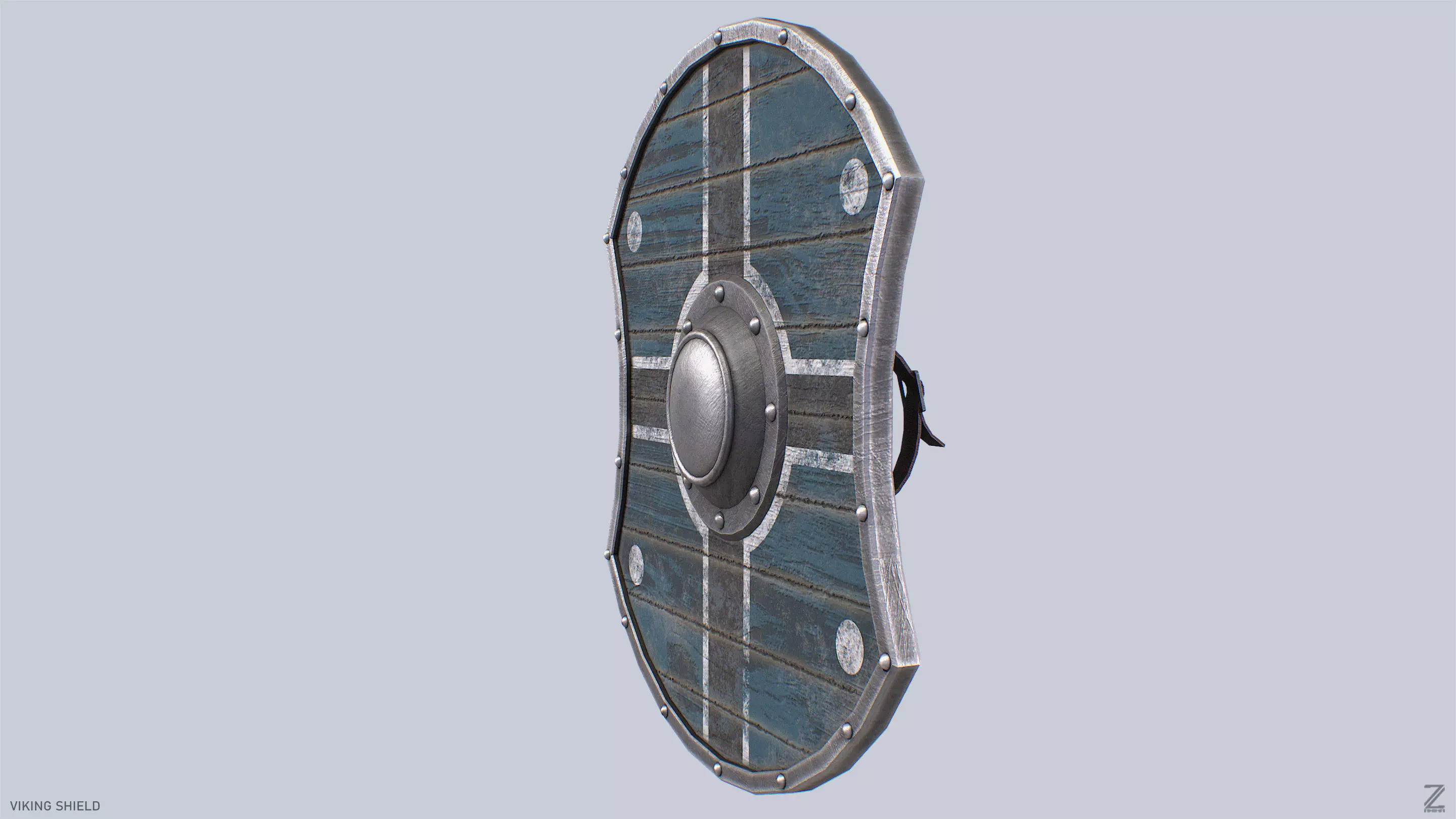 Viking shield Low-poly 3D model_2