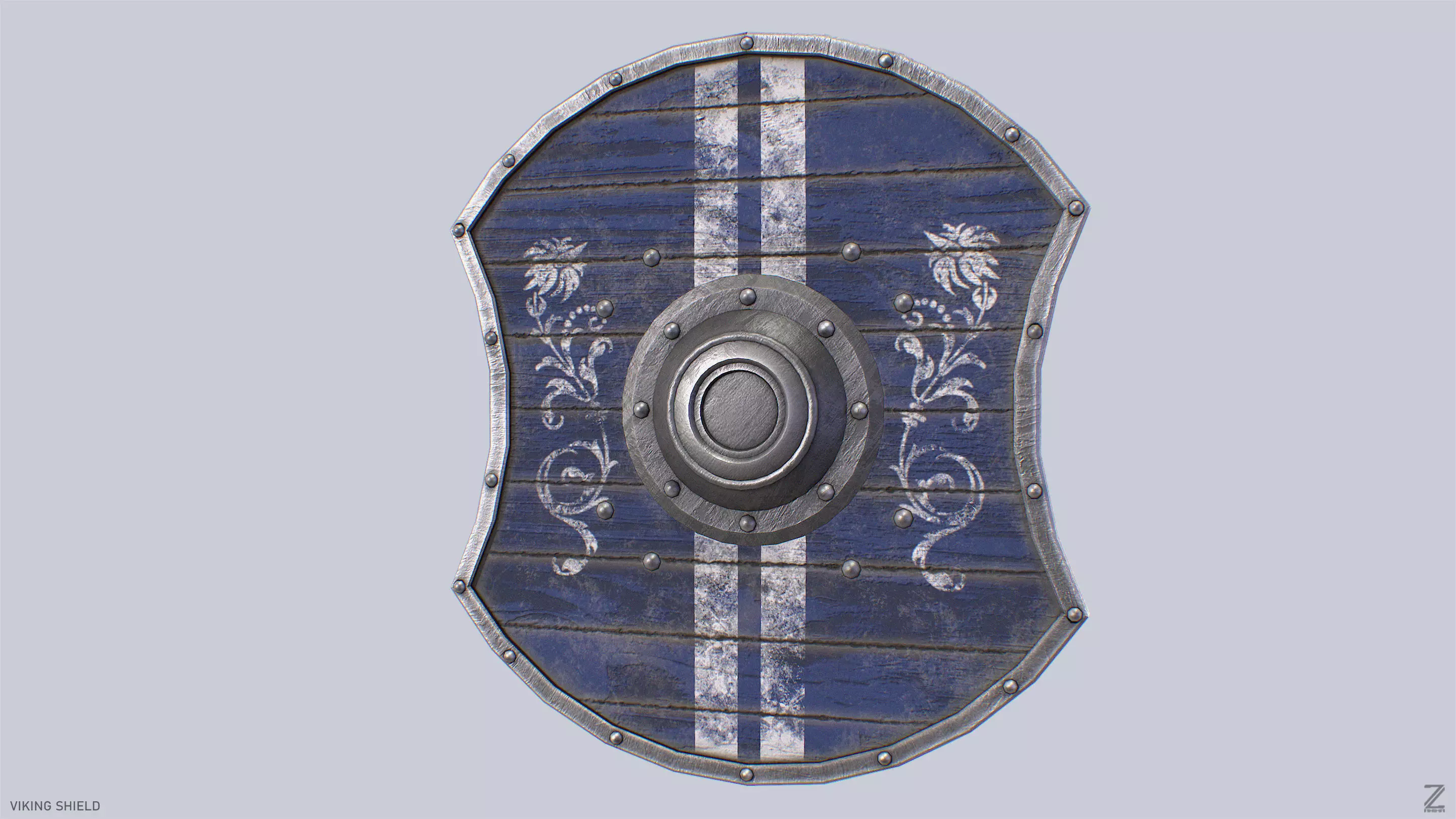 Viking shield Low-poly 3D model_5