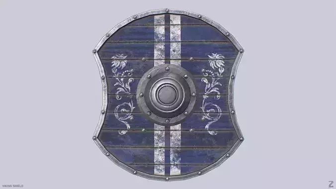 Viking shield Low-poly 3D model