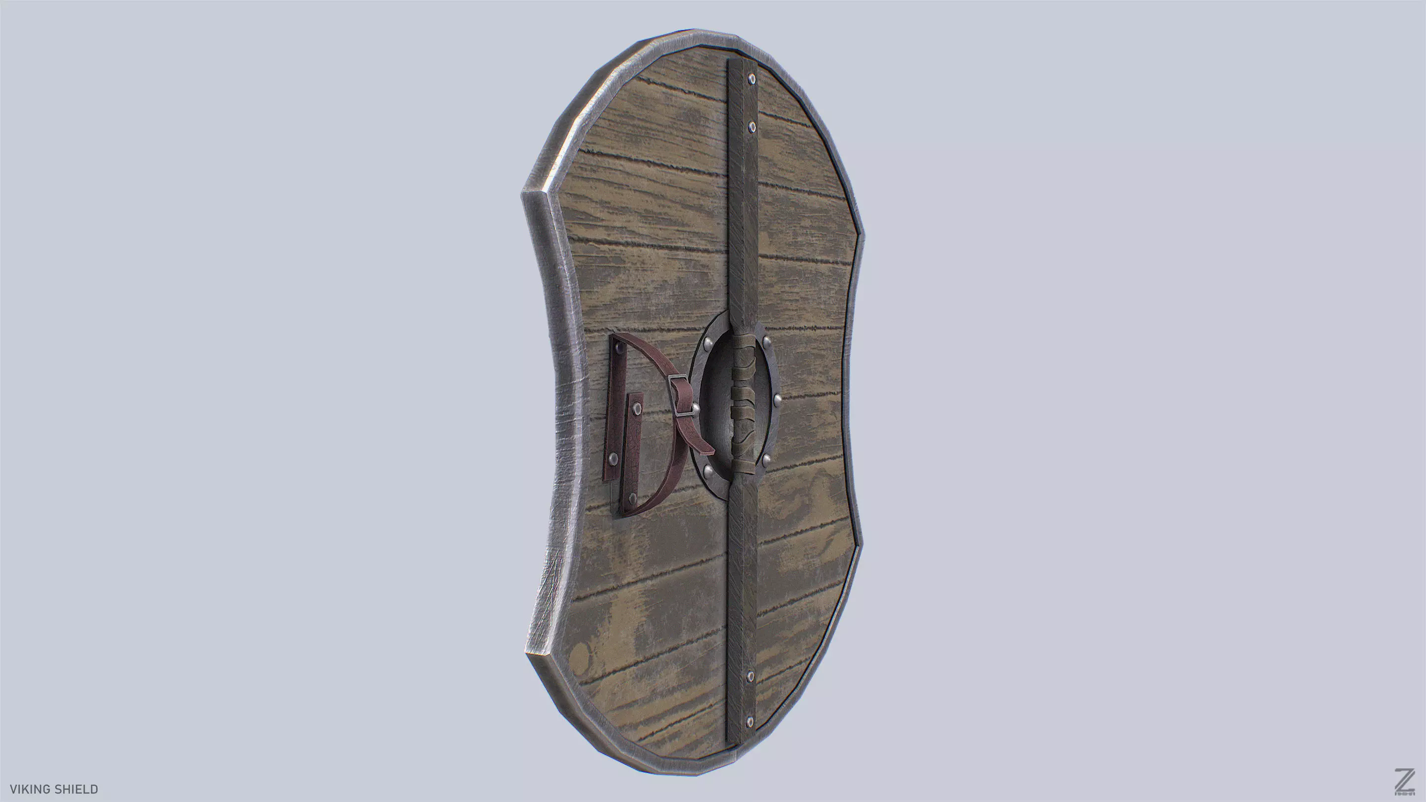 Viking shield Low-poly 3D model_3