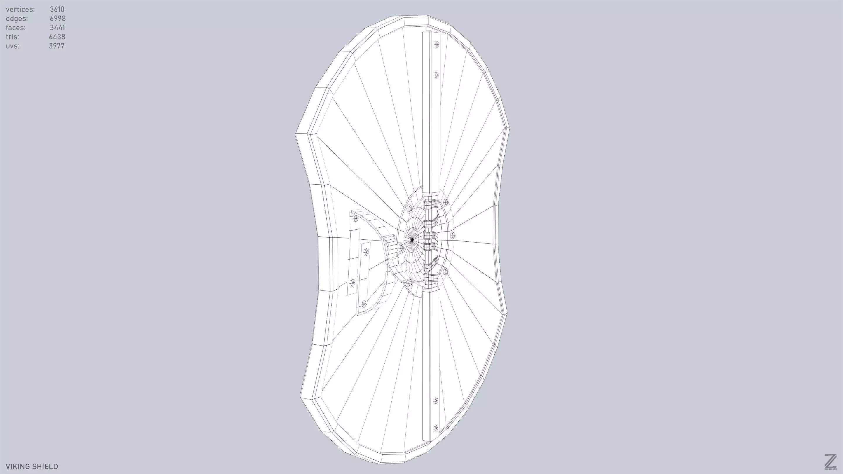 Viking shield Low-poly 3D model_12